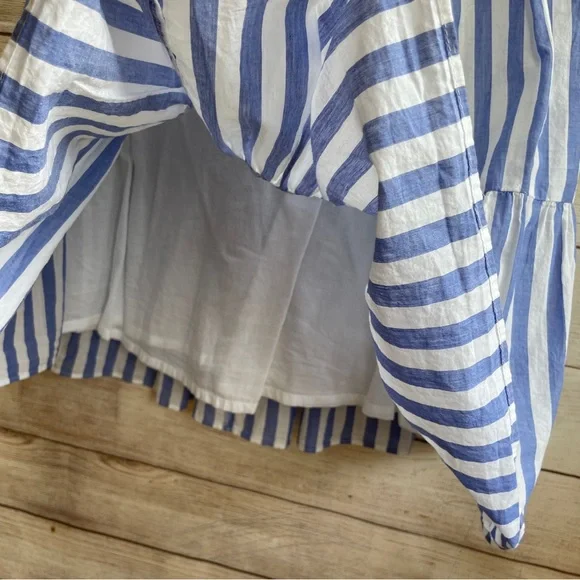 J CREW FULL TIERED FULL MIDI SKIRT IN BLUE AND WHITE STRIPES‎ - Picture 5 of 6